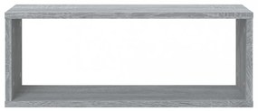 2 db szürke sonoma színű szerelt fa fali kockapolc 60x15x23 cm