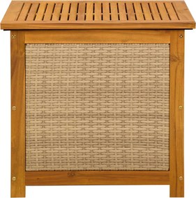 vidaXL Kerti Tároló Doboz 185 L Tömör Akácfa 60 x 50 x 56 cm Bézs