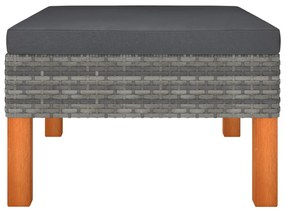 Polyrattan és tömör eukaliptuszfa lábzsámoly