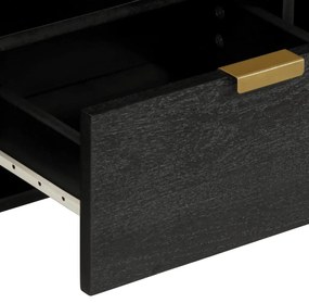 fekete szerelt fa TV-szekrény 100 x 33 x 46 cm