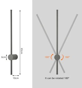 Brilagi - LED kültéri fali lámpatest AURA LED/12W/230V 4000K IP54 antracit