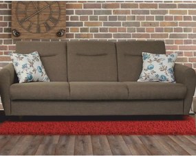 háromszemélyes kanapé, nyitható, barna Savana/minta, MILO