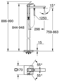 GROHE 23672001 - EUROCUBE kádcsaptelep 298 mm, fényes króm