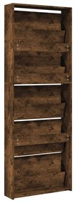 füstös tölgy 5 szintes cipőszekrény tükörrel 63 x 17 x 169,5 cm