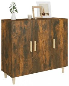 füstös tölgy színű szerelt fa tálalószekrény 90 x 34 x 80 cm