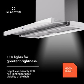 Klarstein Mariana Neo 90, lapos páraelszívó, 90 cm, 640 m³/h, légelszívás, LED