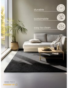 Fekete juta szőnyeg 80x150 cm Bouclé – Hanse Home