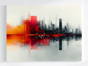 Vászonkép Canvas Absztrakt Grafika Város Panoráma Felhőkarcolók 100x75