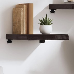 sötétbarna kezelt tömör tölgyfa fali polc 40x40x(2-6) cm