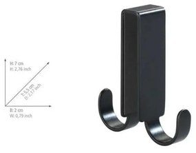 Fekete függő öntapadós fém fürdőszobai kiegészítő szett Classic – Wenko