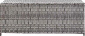 Szürke Polyrattan Kerti Tárolóláda 150 X 50 X 60 Cm