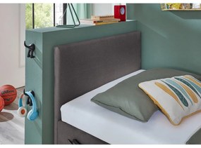 Antracitszürke kárpitozott ágyneműtartós gyerekágy ágyráccsal 90x200 cm Cool – Meise Möbel