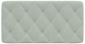 világosszürke bársony fejtámla párna 100 cm