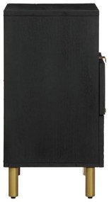 vidaXL fekete tömör szerelt fa éjjeliszekrény 50 x 33 x 62 cm