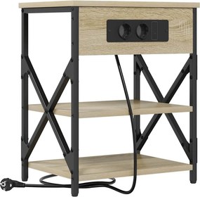 vidaXL Éjjeliszekrény polcokkal Sonoma tölgy 41 x 31 x 51 cm Faanyag