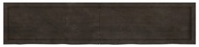 sötétbarna kezelt tömör tölgyfa fali polc 180 x 40 x (2-4) cm