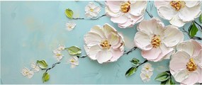 Kép - Virágok kék háttéren (120x50 cm)