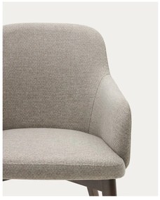 Bézs kárpitozott karfás étkezőfotel Nelida – Kave Home