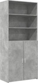 vidaXL betonszürke szerelt fa magasszekrény 80 x 42,5 x 185 cm