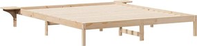 vidaXL Ágykeret éjjeliszekrényekkel Természetes 200 x 210 cm