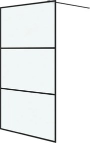 vidaXL fekete ESG tejüveg zuhanyfal 115x195 cm