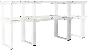 OfficeTech Strong állítható magasságú asztal 240 x 80 cm, fehér alap, arany tölgy