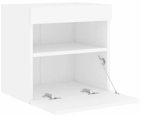 2 db fehér falra szerelhető TV-szekrény LED-ekkel 40x30x40 cm