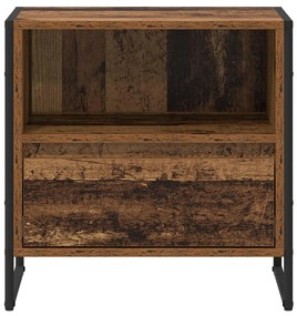 vidaXL Éjjeli asztal fiókkal Öreg fa 50 x 39,5 x 50 cm Faanyag