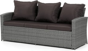 Kerti bútor garnitúra, polyrattan, szürke, AZ-F1911 GREY