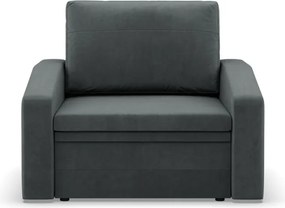 Vertico fekvőfotel, 80 cm széles, bársony, szürke