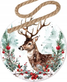 Karácsonyi gömbök a karácsonyfára Büszke szarvas magyalban 5 db