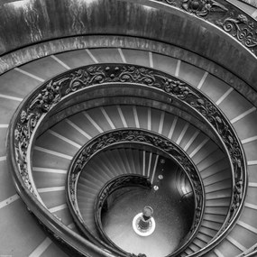 Poszter 40x40cm Spirállépcső a Vatikáni Múzeumban, Assaf Frank