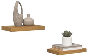 vidaXL Falpolc Falra szerelhető 2 pcs Bézs 40 x 23,5 x 4 cm Faanyag