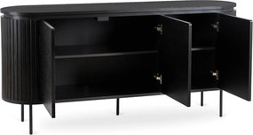 Komód 160 cm méretben, háromajtós kivitelben, fekete színben BECK