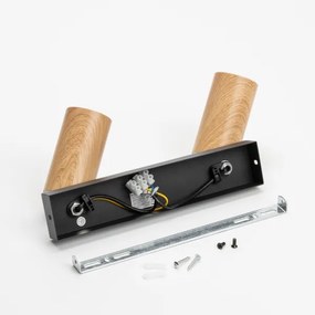 Brilagi - Spotlámpa SELE 2xGU10/30W/230V fekete/tölgy dekor