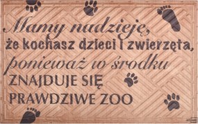 Bejárati Lábtörlő szövetgumi, Zoo, 40x60 cm, vicces