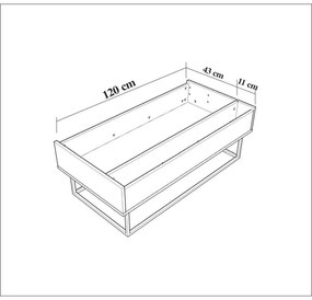 Est Walnut and Black dohányzóasztal