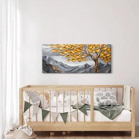 Kép – Fa arany levelekkel (120x50 cm)