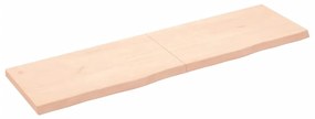 kezeletlen tömör tölgyfa fali polc 180x50x(2-6) cm