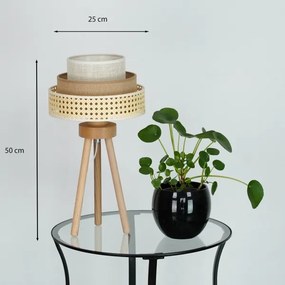 Brilagi - Asztali lámpa CEDAR LUNETA 1xE27/15W/230V rattan/barna/krém