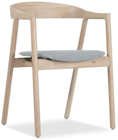 Muna étkezőszék tömör tölgyből, kékesszürke ülőrésszel - Gazzda