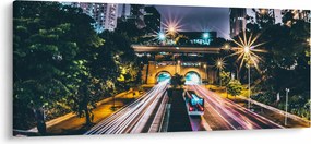 Egy éjszakai város képe (120x50 cm)