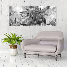 Kép - Flamingók graffiti (120x50 cm)