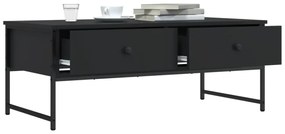 fekete szerelt fa dohányzóasztal 101x49x39,5 cm