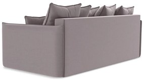 Levendula színű bársony kinyitható-tárolóhelyes kanapé 225 cm Hula – Makamii