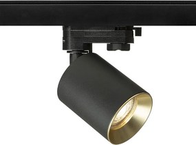 RENDL DARIO háromáramkörös sínre fekete szálcsiszolt sárgaréz 230V LED GU10 9W