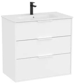 Fürdőszobai szekrény mosdóval Roca Optica 80x75,7x45,5 cm fehér matt OPT803ZBM