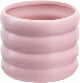 Kerámia virágtartó kaspó kerek mini rózsaszín 11 cm