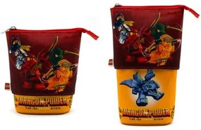 Tolltartó, cipzáras, pop-up, LEGO Ninjago Dragon Power, piros-sárga-mintás (L53323)