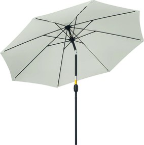 Outsunny Köralakú Napernyő 3 Dőlésszögben Kézi Felemelő Mechanizmussal, Kültéri Napernyő 8 Alumíniából Készült Szeleppel és 180g/㎡ Poliészterrel, Kert